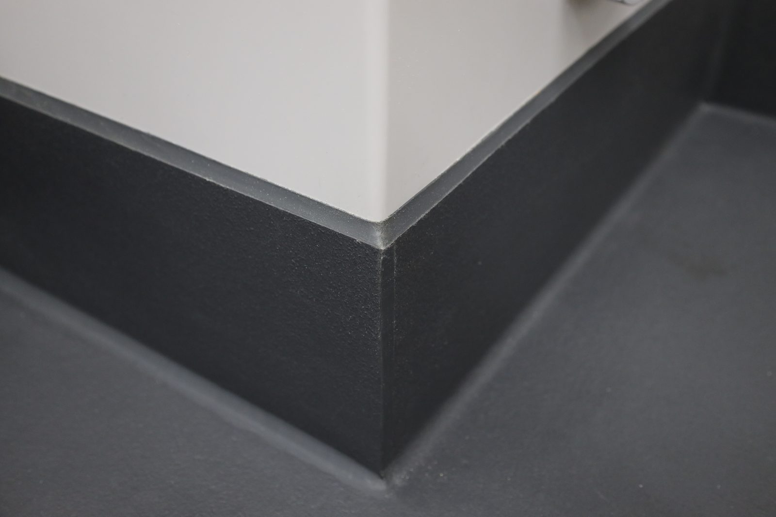 Eco-Grip integral cove base detail — real install